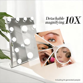 SLIMOON Makeup Vanity Mirror with 10X magnification close-up