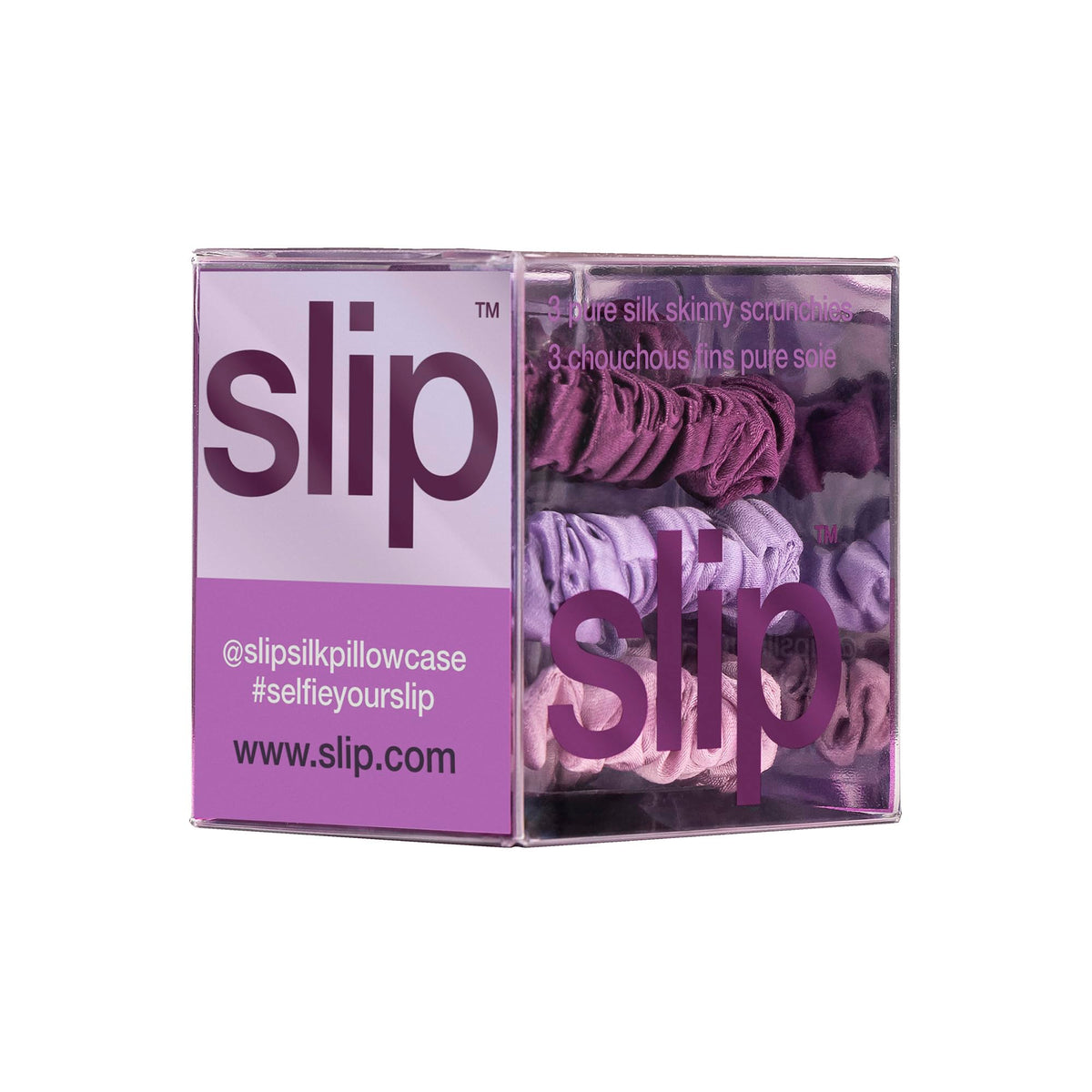 SLIP Silk Hair Ties boysenberry scrunchie close-up