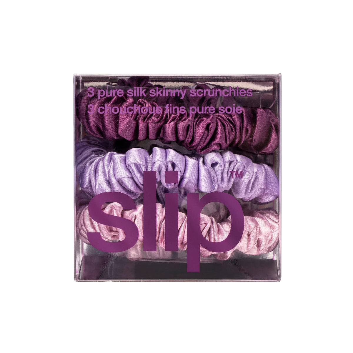 SLIP Silk Hair Ties boysenberry scrunchie in use