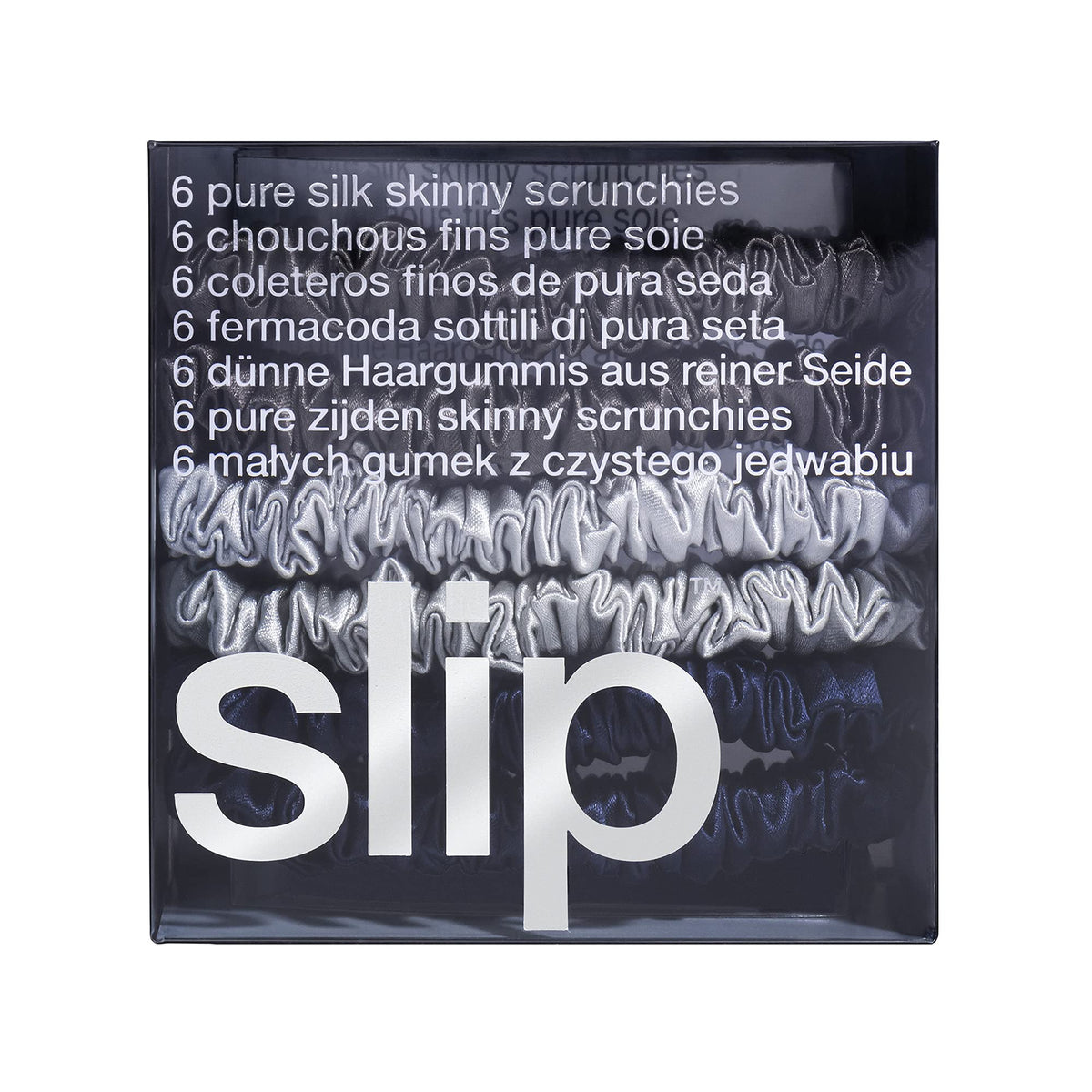 SLIP Silk Hair Ties Midnight Collection showing texture and material