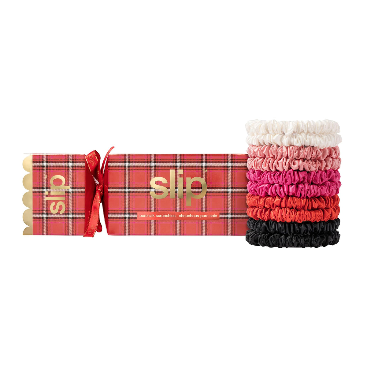 SLIP Silk Hair Ties set of 10 in Holiday Cracker packaging