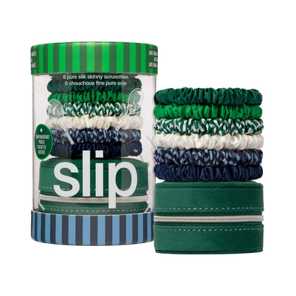 SLIP Silk Hair Ties Set of 6 in various colours