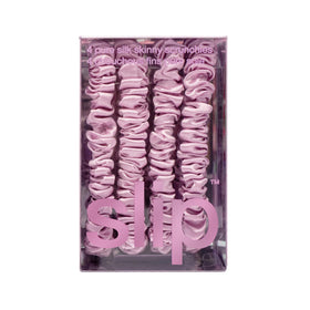SLIP Silk Hair Ties Wildflower Skinny Scrunchies in a beauty setting