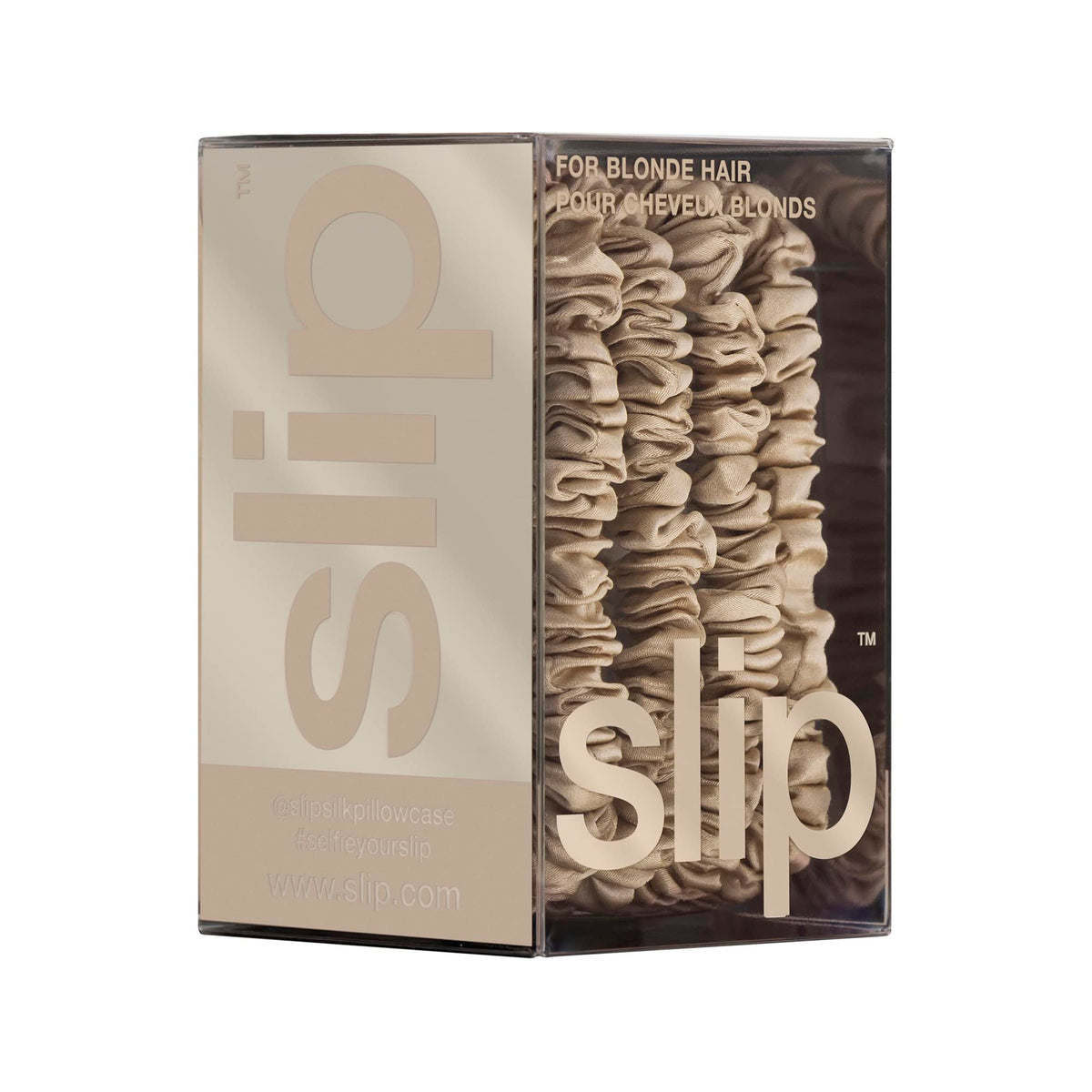 SLIP Silk Skinny Scrunchies showing their luxurious silk material
