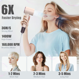 slopehill Professional Hair Dryer side view with attachments
