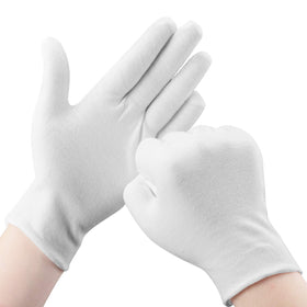 SLWJAXGT 30 Pcs white cotton gloves for hand care