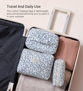 Small HBselect makeup bag measuring 7.5 x 2.4 x 3.5 inches