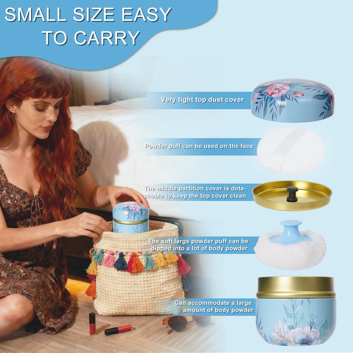 Small powder puff for delicate areas, 2.28 inches