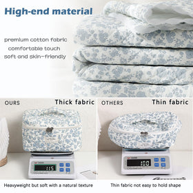 Small uekeboag floral quilted makeup bag in light blue