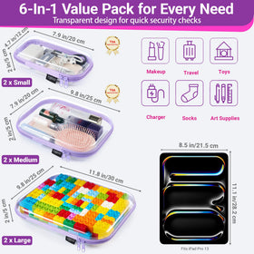 Small YQBRAO zipper case standing upright on a vanity