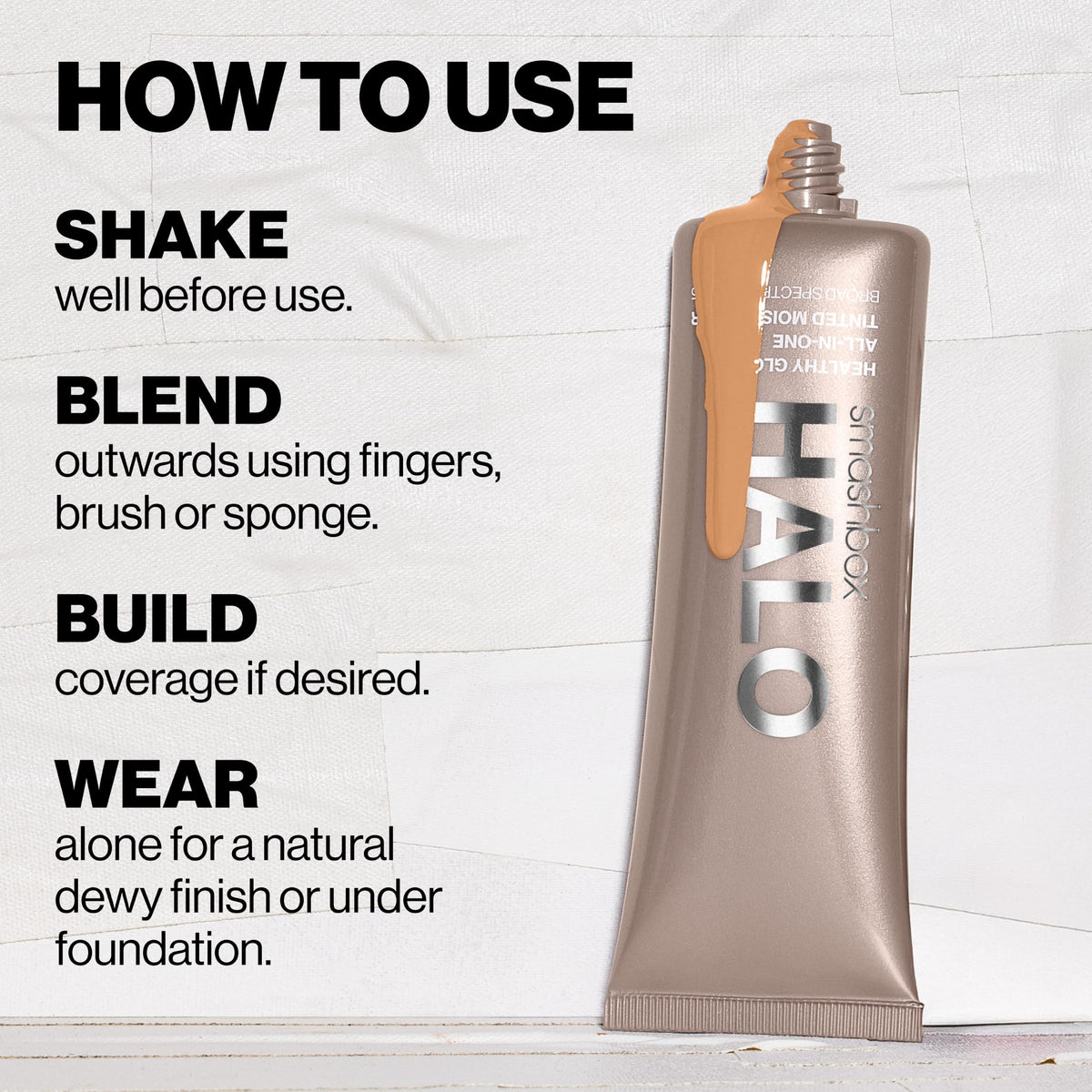 Smashbox Halo Healthy Glow Tinted Moisturizer back view showing ingredients