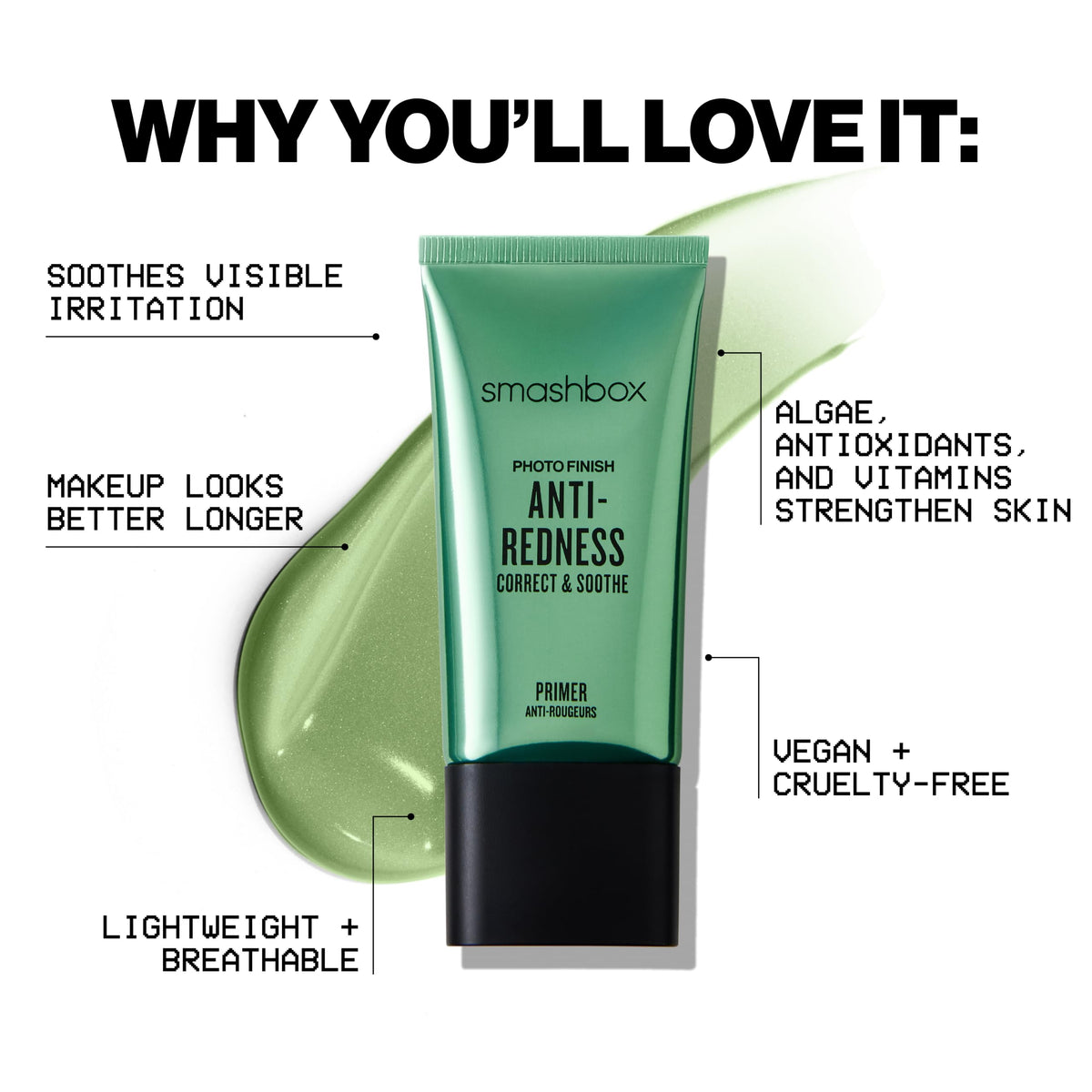 Smashbox Photo Finish Anti-Redness Primer cap off close-up