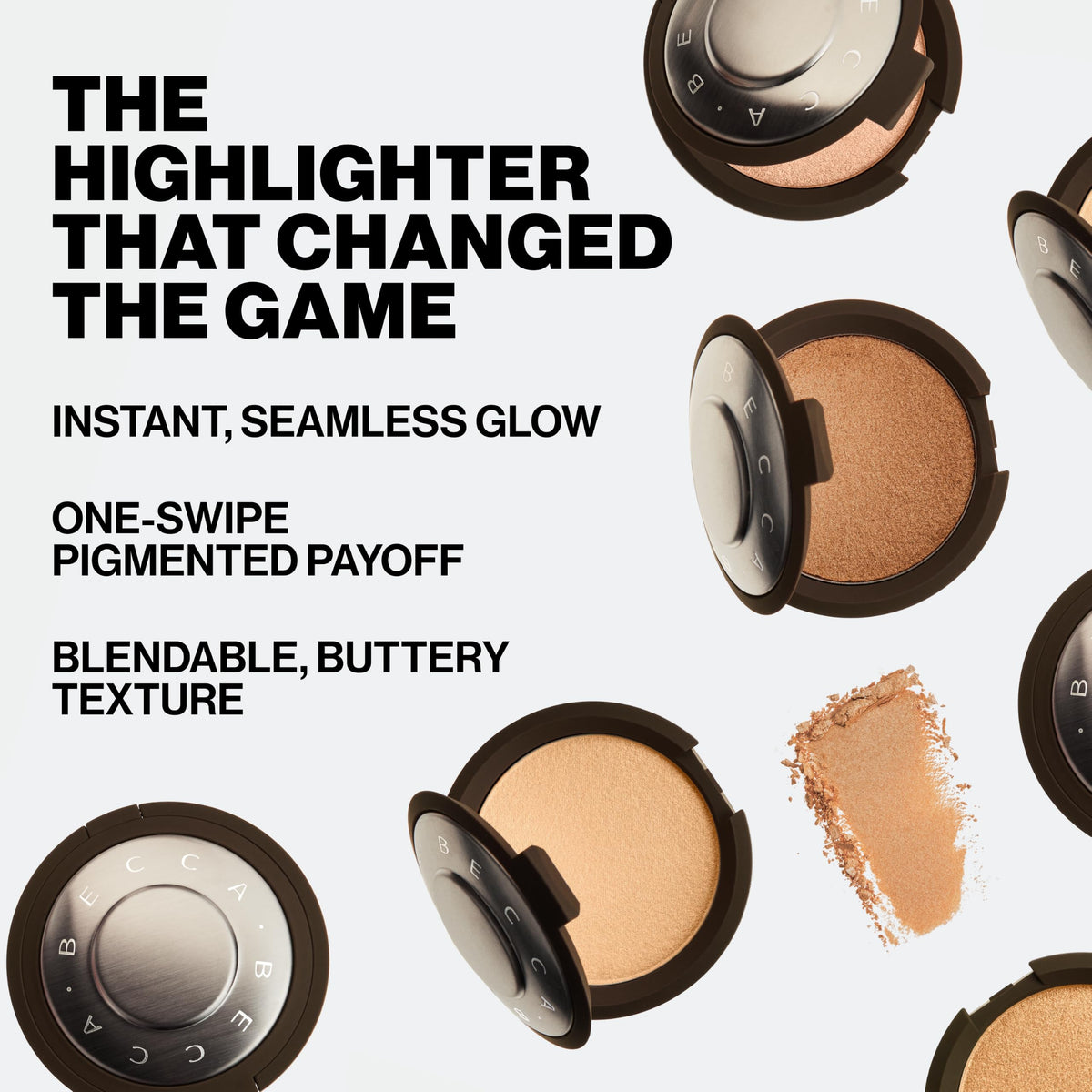 Smashbox Shimmering Skin Perfector Highlighter Rose Quartz swatch on skin