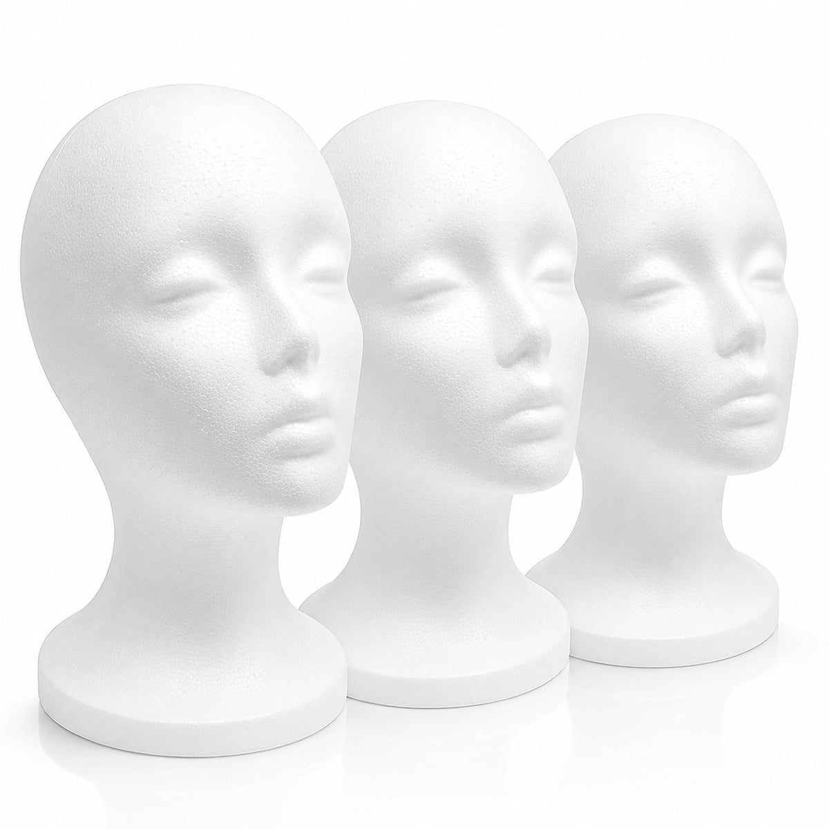 Smilco 12-inch foam wig head front view with female profile