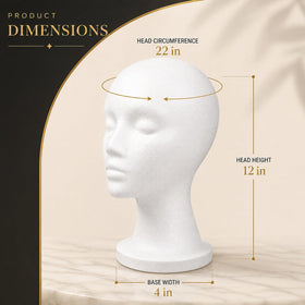 Smilco 12-inch foam wig head side view showcasing neck profile