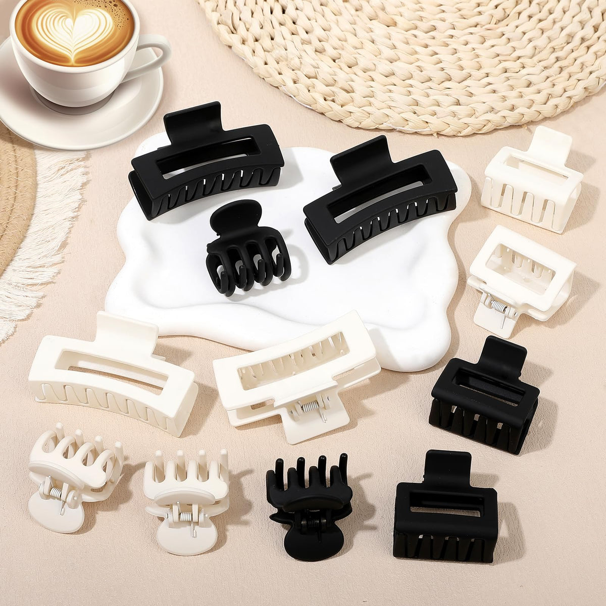 SMKSL hair claw clips set displayed with various colours