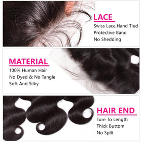 Smoothair 13x4 Lace Frontal Closure Body Wave 14 Inch showing natural hairline