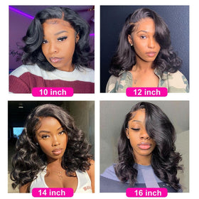 Smoothair 13x4 Lace Frontal Closure Body Wave 14 Inch styled on mannequin