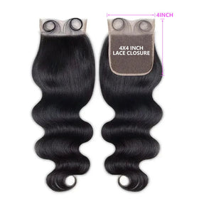 Smoothair 4x4 Lace Closure Body Wave 16 Inch back view