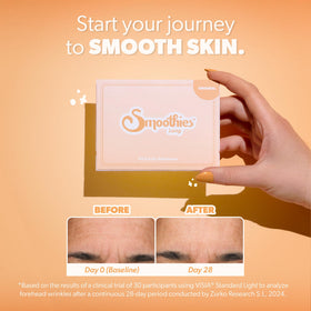 Smoothies wrinkle patches applied on skin for overnight use