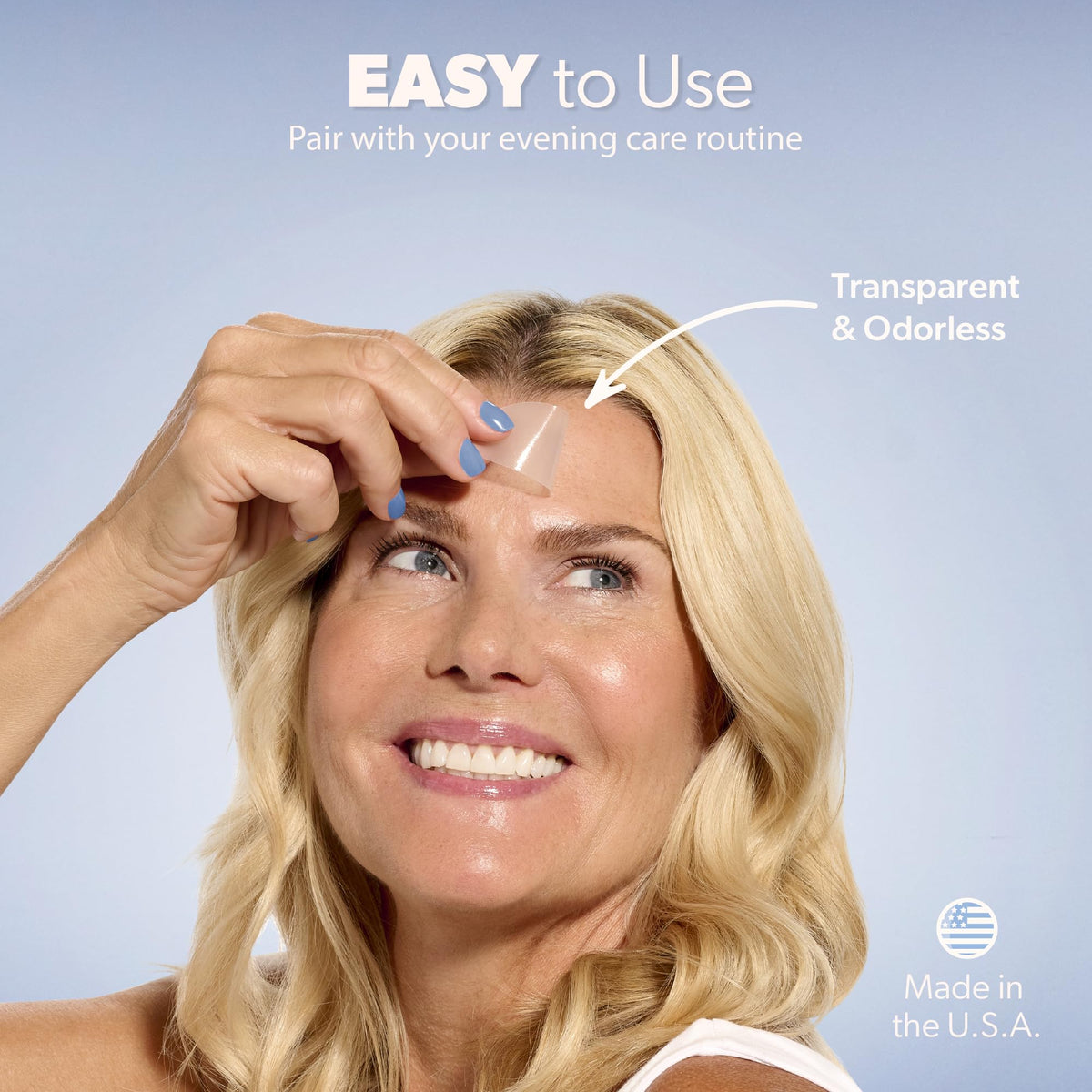 Smoothies wrinkle patches displayed with skincare products