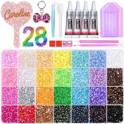 SMUGOO 3mm Jelly Rhinestones Bedazzling Kit front view with assorted colours