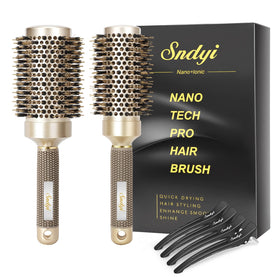 Sndyi round hair brush 1.7 inch barrel front view