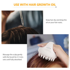 Sndyi Scalp Massager displayed with hair care products