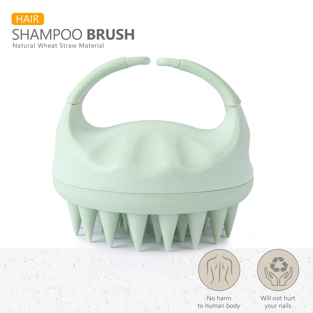 Sndyi scalp massager shampoo brush back view showing ergonomic handle