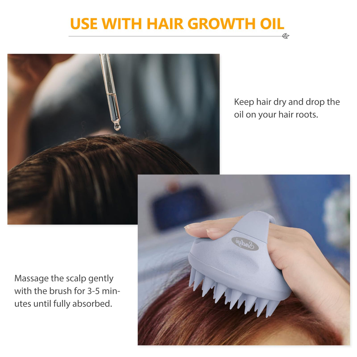 Sndyi Scalp Massager Shampoo Brush in use during shower