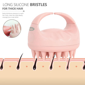 Sndyi Scalp Massager Shampoo Brush with satin hair tie and box