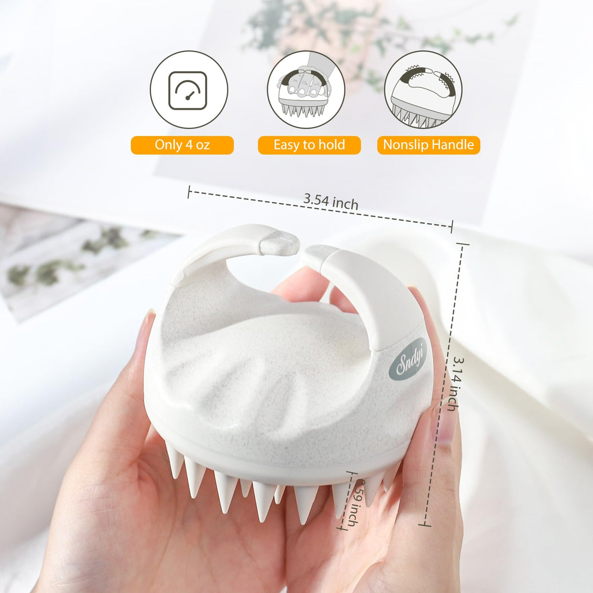 Sndyi Scalp Massager with long silicone bristles