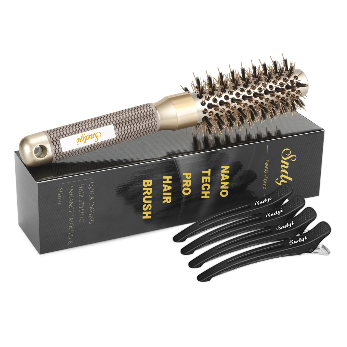 Sndyi Small Round Brush front view with 1 inch barrel