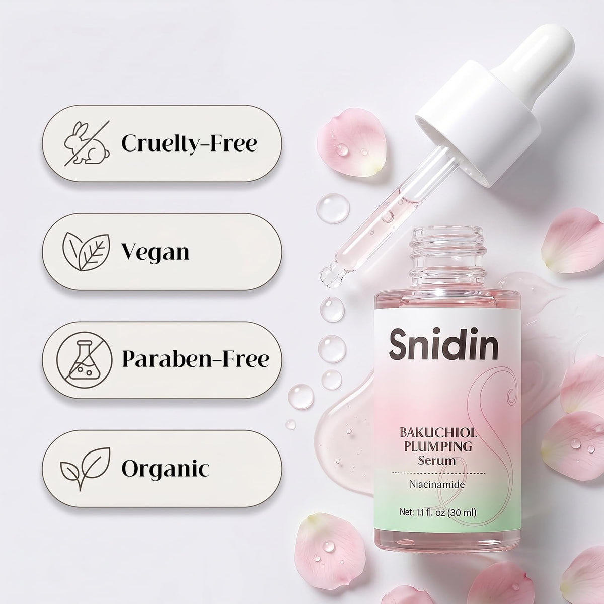 Snidin Bakuchiol Serum 30ml with dropper