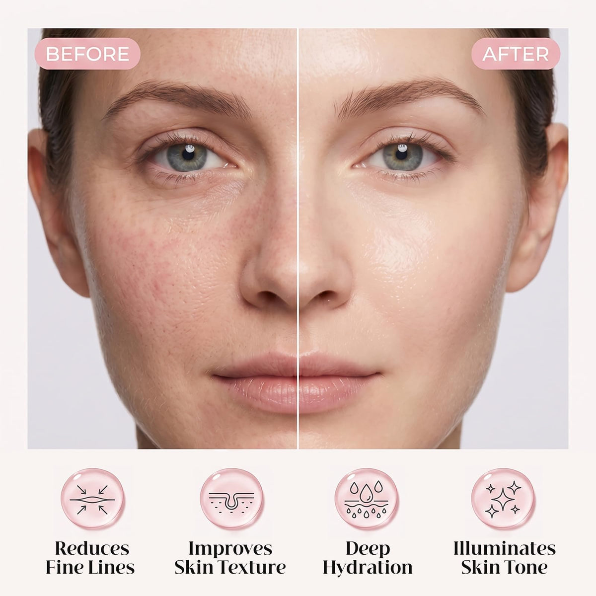 Snidin Bakuchiol Serum ingredients on a flat lay