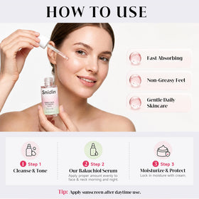 Snidin Bakuchiol Serum texture on hand