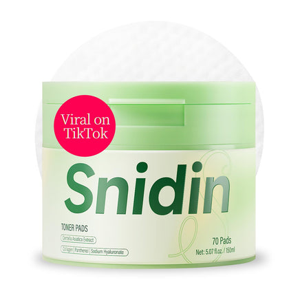Snidin Toner Pads front view with jar and tweezers