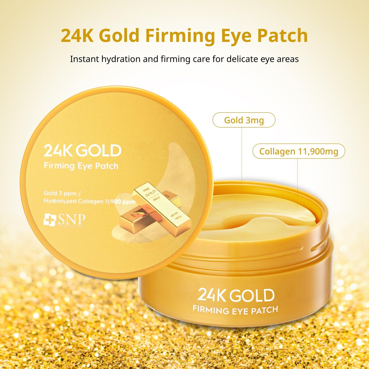 SNP 24K Gold Collagen Firming Eye Patch showing texture