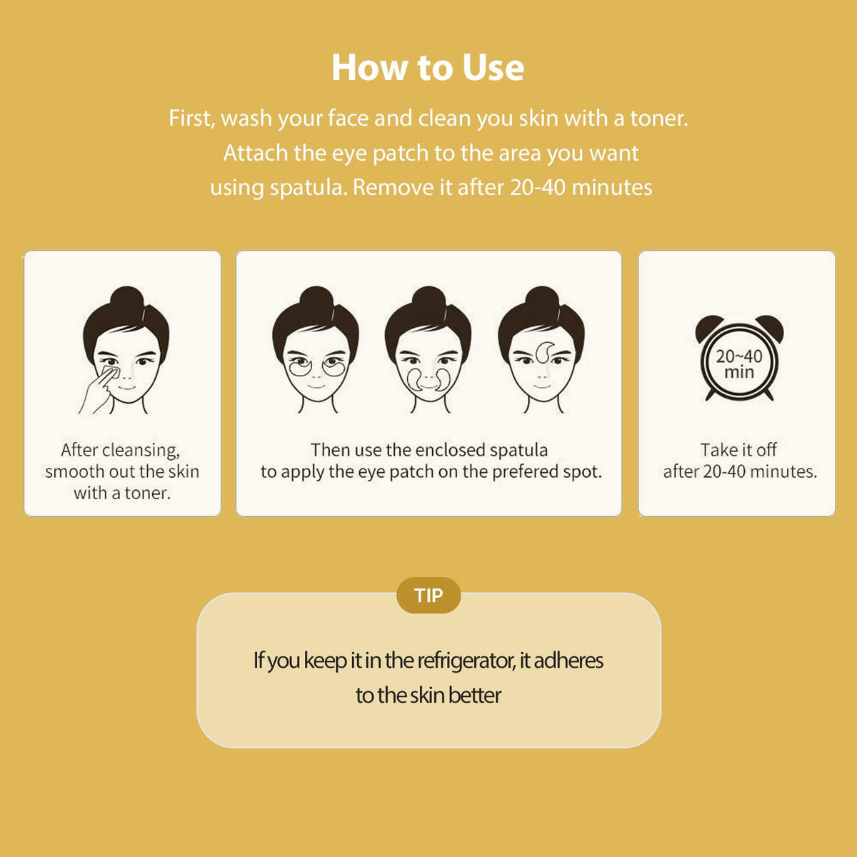 SNP 24K Gold Collagen Firming Eye Patch with ingredients list