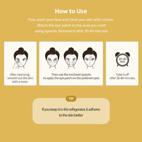 SNP 24K Gold Collagen Firming Eye Patch with ingredients list