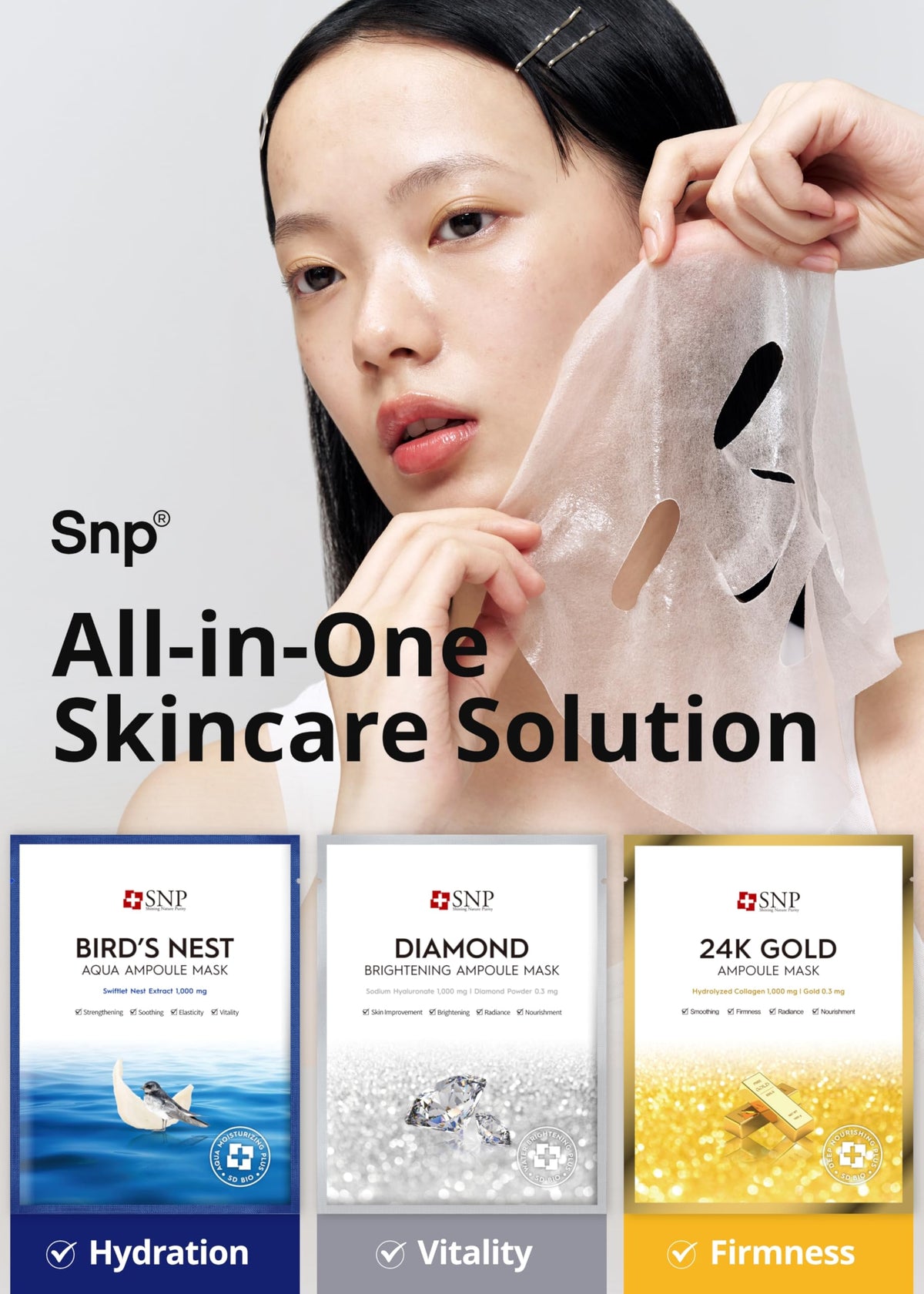 SNP Bird's Nest facial mask close-up