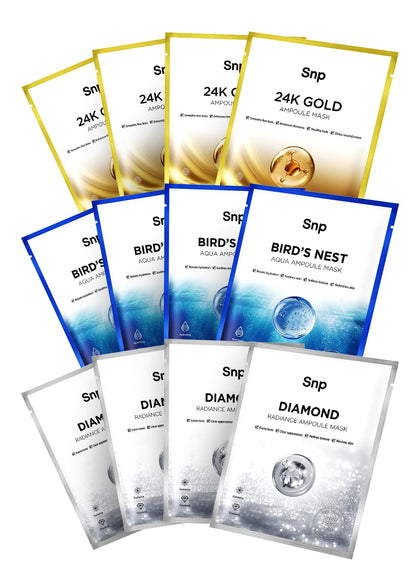 SNP Variety Ampoule Sheet Mask Set packaging front view