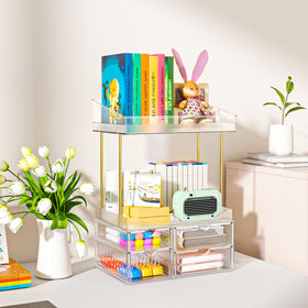 SNSLXH 4-Tier Makeup Organizer on bathroom counter