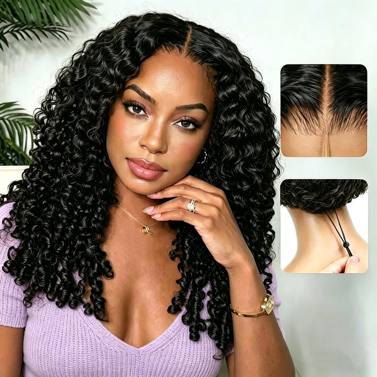 snv Burmese Curly 7x5 Closure Wig front view