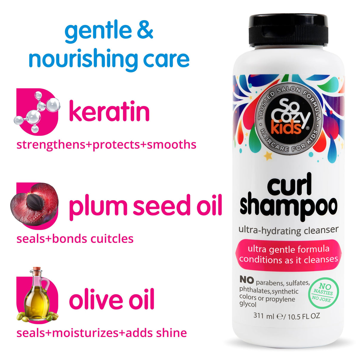 SO COZY Curl Shampoo 10.5 Fl Oz side view