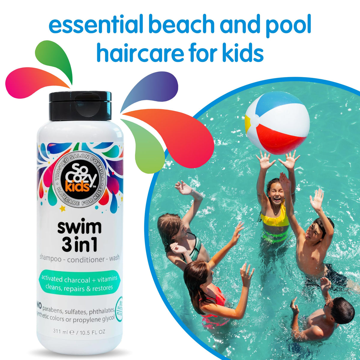 SO COZY Kids Swim 3-in-1 Shampoo, Conditioner & Body Wash back view