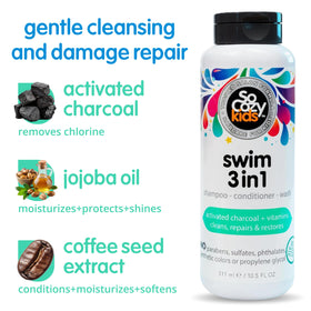SO COZY Kids Swim 3-in-1 Shampoo, Conditioner & Body Wash with pool background