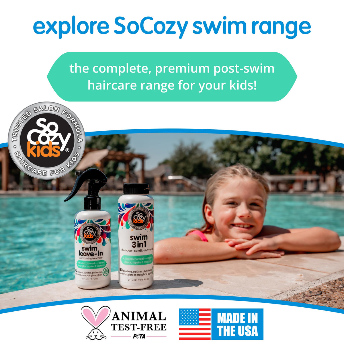 SO COZY Swim Leave In Conditioner Spray showing texture on hair