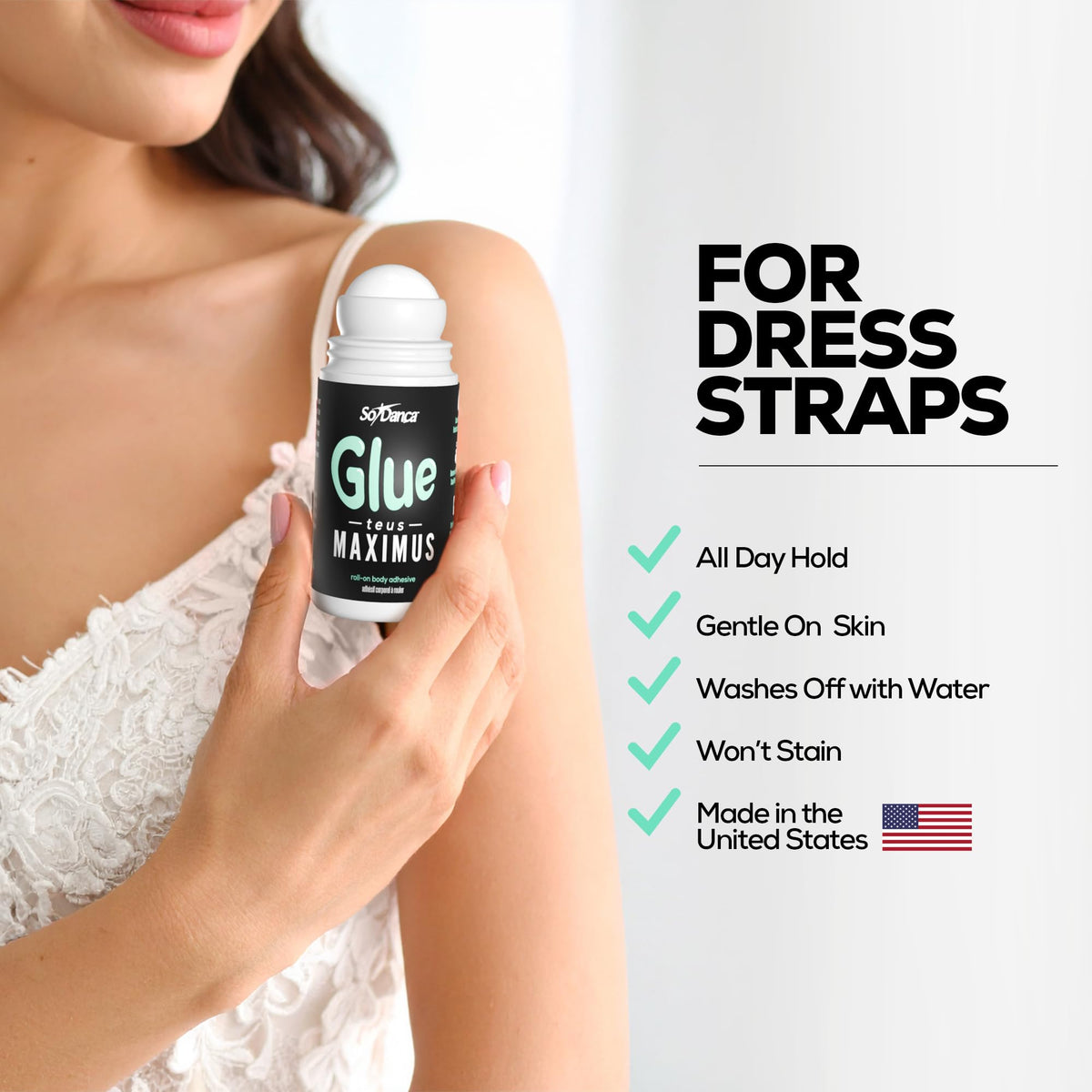 So Danca Glue-teus Maximus Roll-On Body Adhesive on stage costume