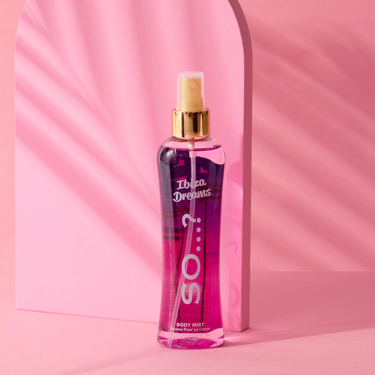 So...? Ibiza Dreams Body Mist packaging display